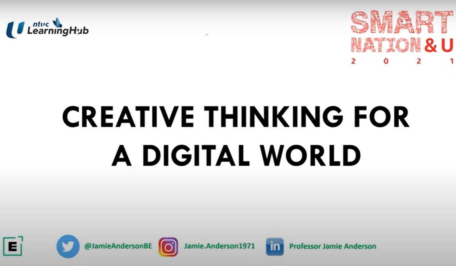 Smart Nation Webinar - Creative Thinking for a Digital World WEBINAR